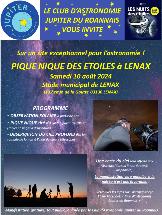 Nuit des étoiles à Lenax 10 Août 2024